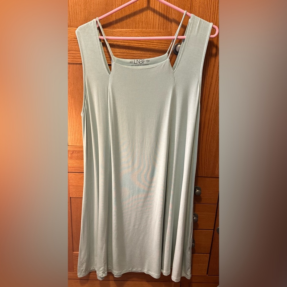 Sea green bamboo blend casual dress by LNBF